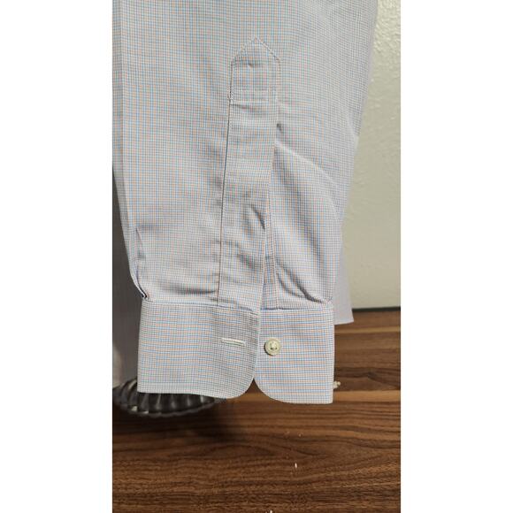 Brooks Brothers 1818 Regent LS Blue & Orange Button-up Shirt Supima Cotton 17-36 - Picture 5 of 6